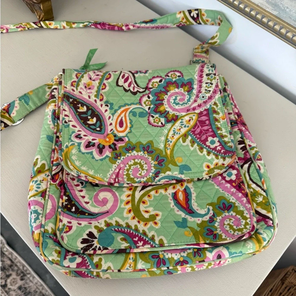 Vera Bradley Quilted Paisley Crossbody - Mint, Pink & Teal